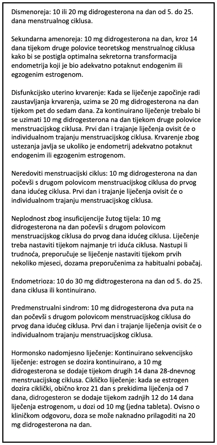Doziranje i primjena lijeka Duphaston